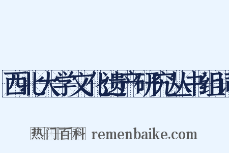 西北大学文化遗产研究丛书组词是什么意思的图片
